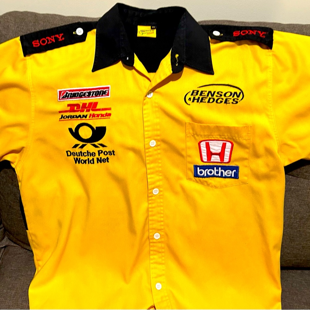 Vintage 1995 Jordan Formula 1 Buttoned Down Drivers Pit Shirt